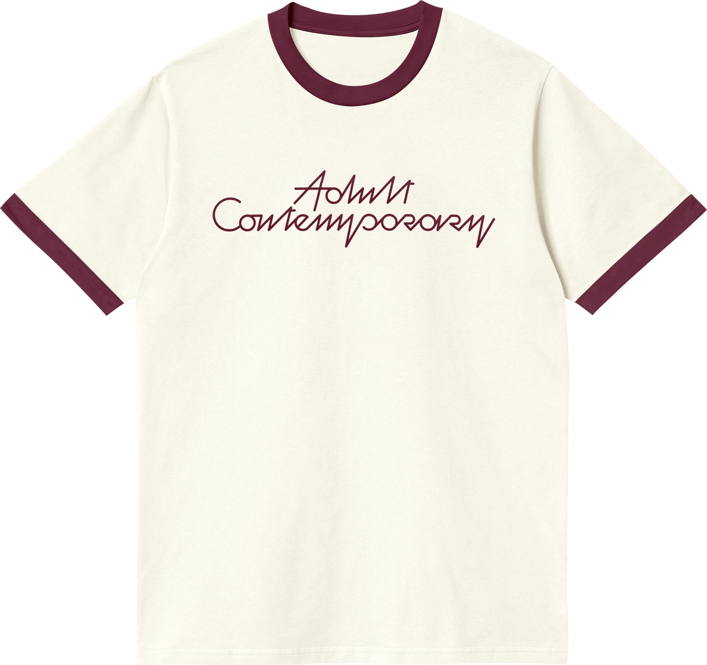 ADULT CONTEMPORARY RINGER TEE (MAROON/WHITE)