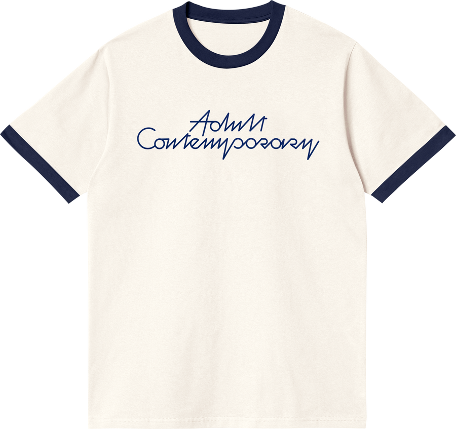 ADULT CONTEMPORARY RINGER TEE (NAVY/WHITE)
