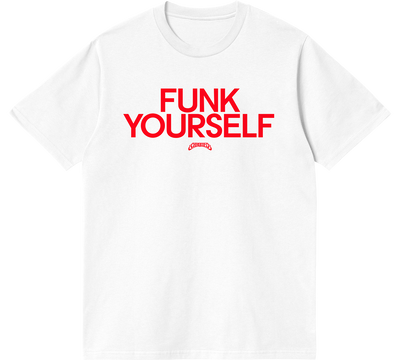 FUNK YOURSELF TEE (CRIMSON/WHITE)