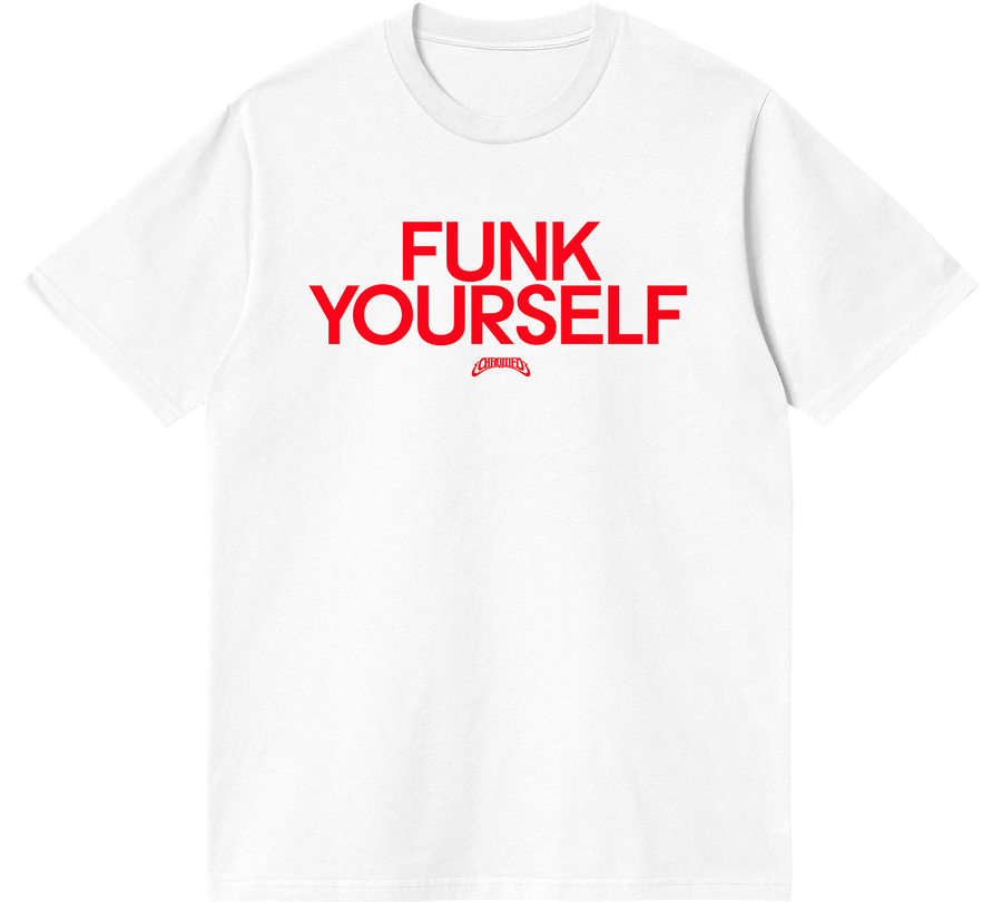 FUNK YOURSELF TEE (CRIMSON/WHITE)