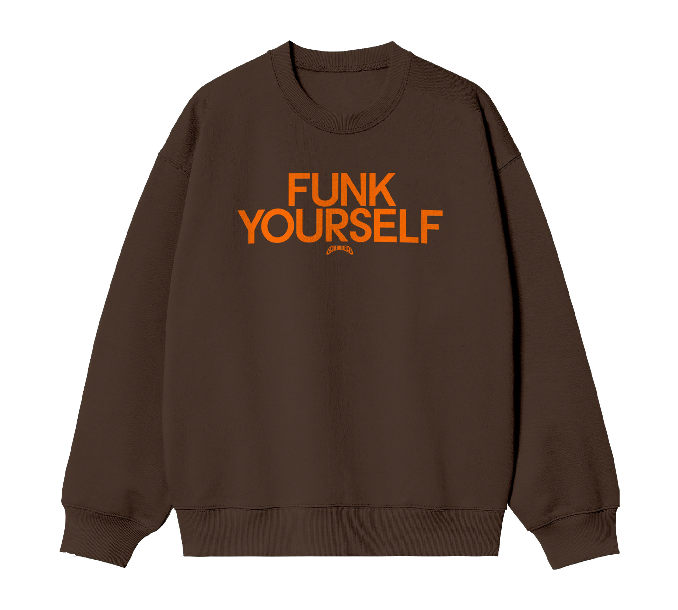 FUNK YOURSELF CREWNECK SWEATSHIRT (MOCHA/ORANGE)